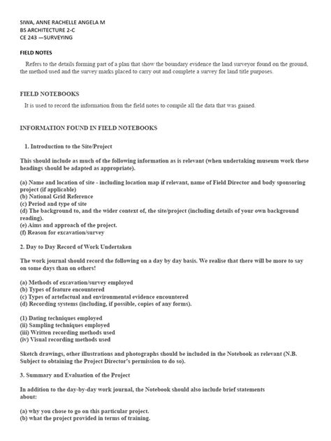 field notes  surveying science