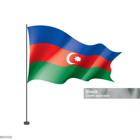 Vetores De Bandeira Do Azerbaijão Ilustração Vetorial Sobre Um Fundo Branco E Mais Imagens De