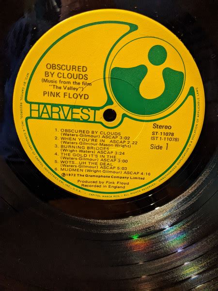 Pink Floyd Obscured By Clouds 1975 Vinyl Discogs