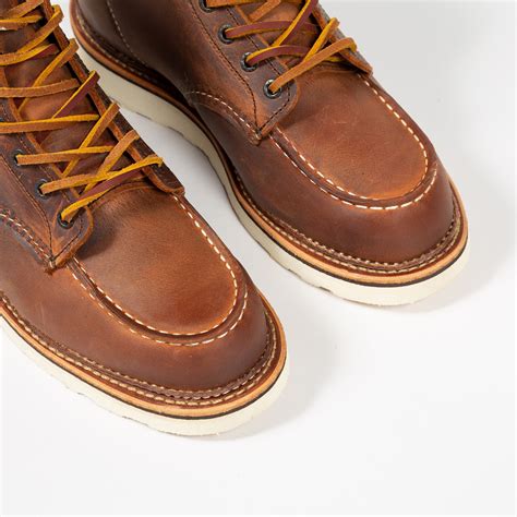 Red Wing 1907 Classic Moc Toe 6 Boots Copper Rough Tough Leather