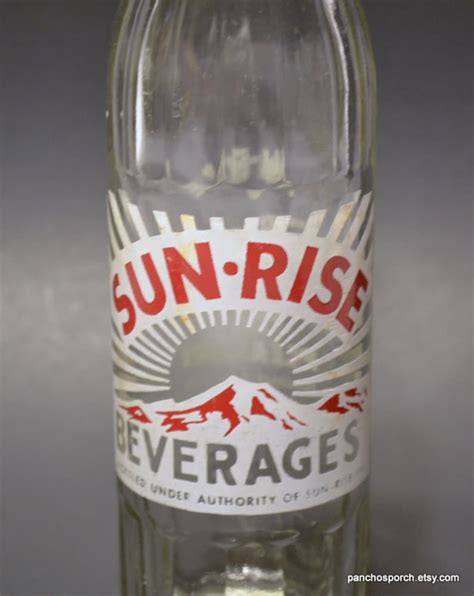 Vintage Sunrise Soda Bottle 12 Oz Clear Glass Bottle Red White Etsy