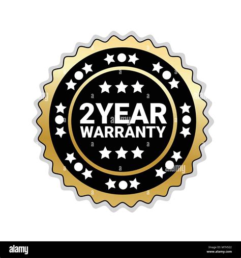 2 Years Of Warranty Sticker Isolated Golden Seal Icon Stock Vector