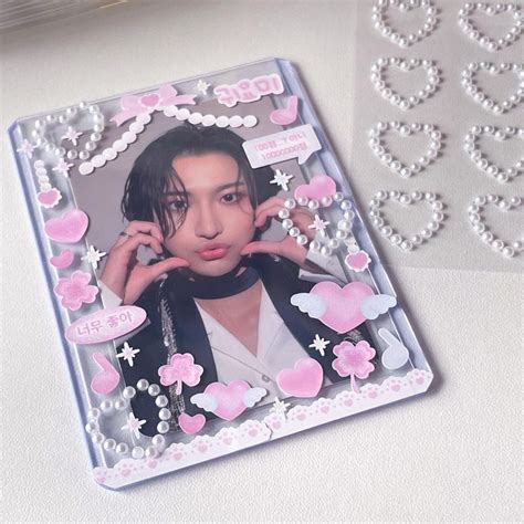 Heart Rhinestone Jewel Sticker Kpop Deco Sticker Korean Stationery