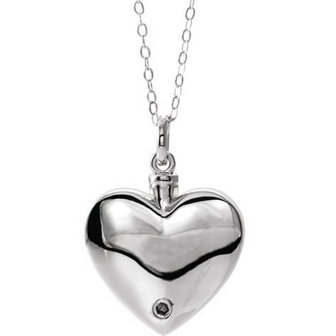 Mom Heart Ash Holder 18" Necklace In Sterling Silver | eBay