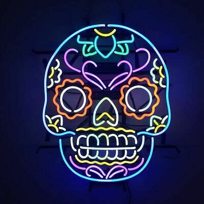 modelo sugar skull neon sign