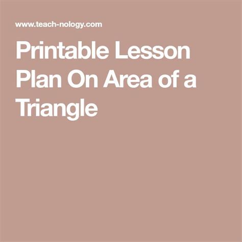 printable lesson plan area   triangle
