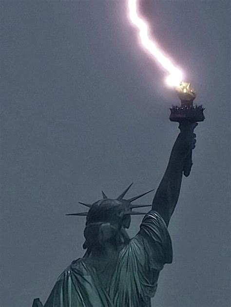 Statue Of Liberty Hit By Lightning Bolt And A Magnitude Earthquake