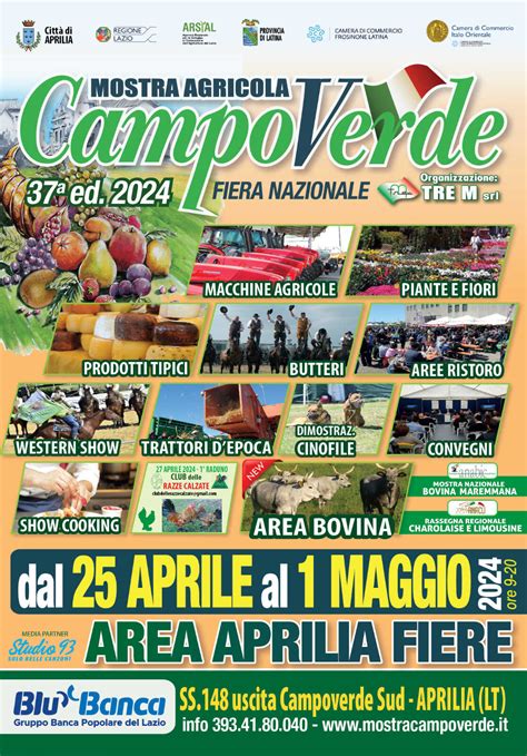 Giovedì 25 aprile si inaugura la 37 Mostra Agricola CampoVerde