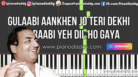 Gulabi Aankhen The Train Piano Tutorial गुलाबी आँखें पियानो