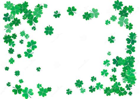 St Patrick S Day Background Template With Falling Clover Leaves Stock