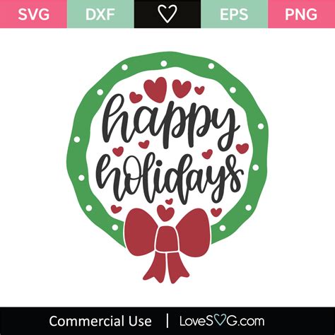 Happy Holidays SVG Cut File - Lovesvg.com