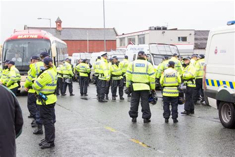 National Front Demonstration With Large Police Presence Editorial Photo