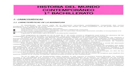 Historia Del Mundo ContemporÁneo 1º Bachillerato · 2020 6 24