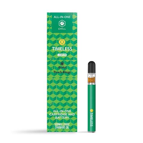 Timeless Peach Ringz 500mg All In One Vape Cartridge Chill Timeless Vapes