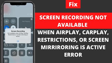 Fix Screen Recording Not Available When Airplay Error On Your Iphone