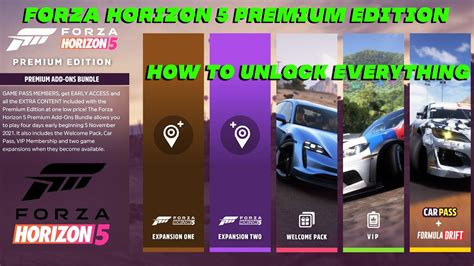 Forza Horizon 5 Premium Edition Unlock Cars Expansion Car Pass