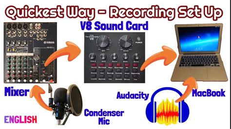 Quickest Way Recording Set Up Mixer And Condenser Mic To V8 Sound