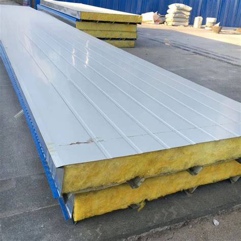 Aluminum Galvanised Rockwool Insulated Sandwich Panel For Roofing At