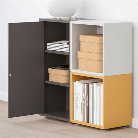 IKEA EKET Storage Combination With Feet Dark Gray Light Gray Golden