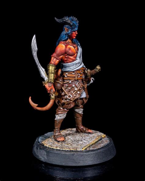 Tiefling Miniature for Dnd Male Tiefling Fighter Miniature Dnd Figure ...