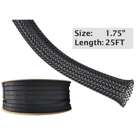 Electriduct Ed Pet Expandable Braided Sleeving X Ft Black Bs