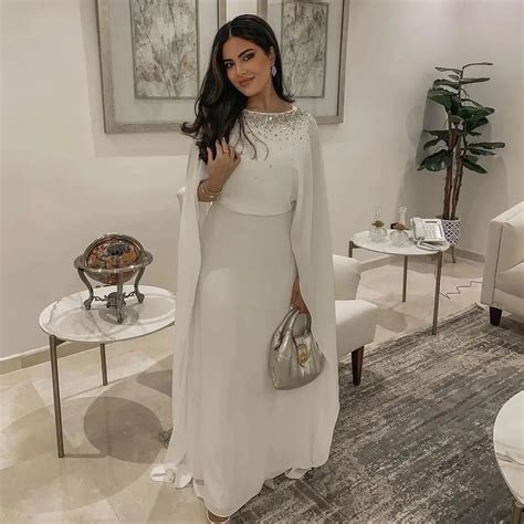 Robe De Soir E Blanche Manches Sulfet Col Haut Pour Femme Tenue De Bal