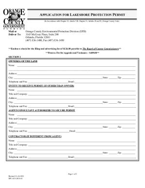 Fillable Online Application For Clearance Of Shoreline Vegetation Fax