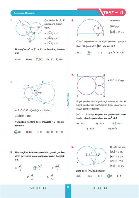 TYT AYT Geometri Ders İşleyiş Modülleri 4 Modül Çember ve Daire