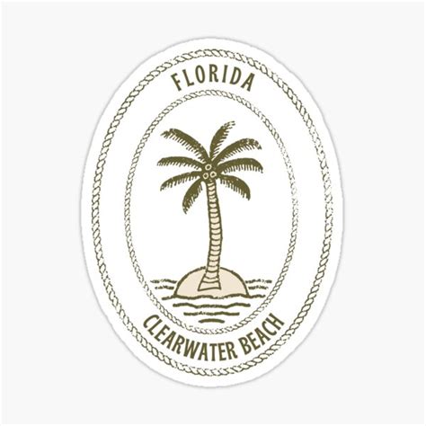 Retro Cool Clearwater Beach Florida Palm Tree Sticker For Sale By