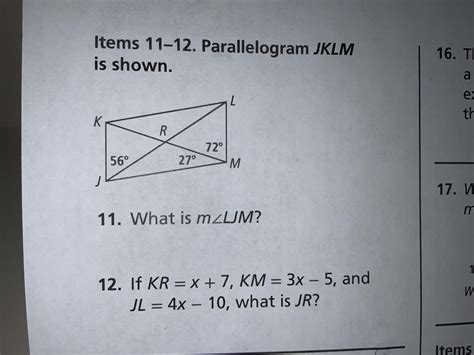 Parallelogram Jklm Is Shown Brainly