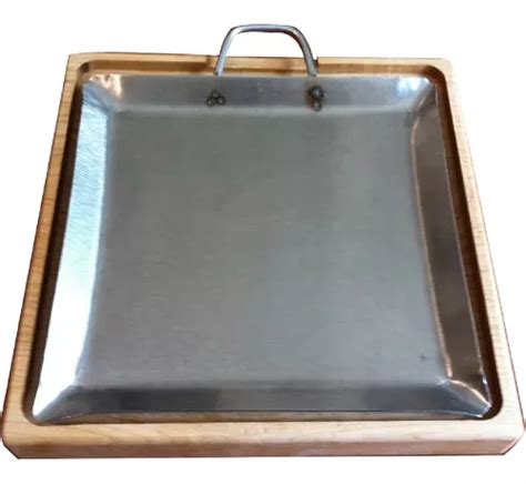 Plato Tabla Madera Asado Carnes Parrilla 25x25cm Jgo 10 Pzas