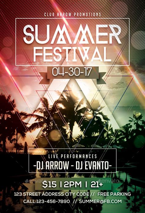 Summer Festival Flyer Template By Arrow3000 Graphicriver