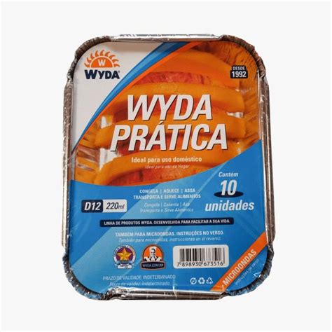 Bandeja de alumínio 220 ml Wyda 10 unidades Dom Plastic