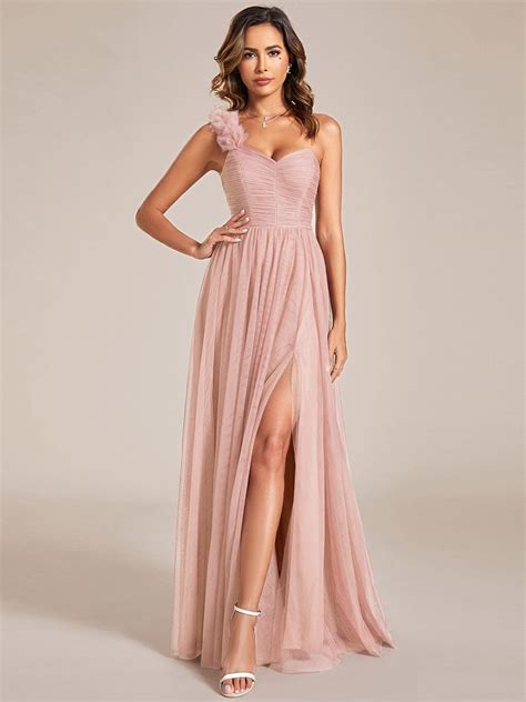 Shop Graceful One Shoulder Bridesmaid Dress A Line Tulle Ever