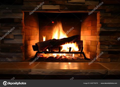 Cosy Fireplace Home Christmas Time Warm Place Stock Photo by ©Gaukhar ...