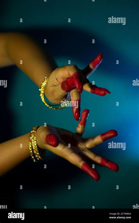 Mudras Or Gestures Of Bharatanatyam Dance Stock Photo Alamy