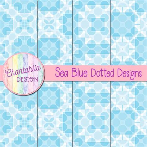 Free Digital Papers Featuring Sea Blue Dotted Designs