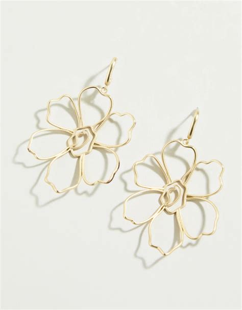 Spartina 449 Granny Gold Airy Flower Dangle Earrings Beach House T