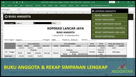 Aplikasi Excel Akuntansi Koperasi Promo Akoontan