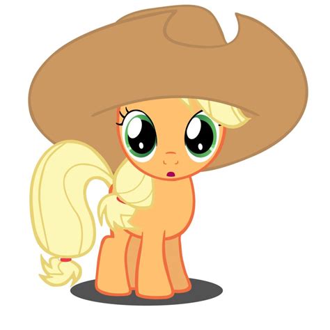 Filly Applejack With Her Hat So Cute I Love Pictures Of Them When