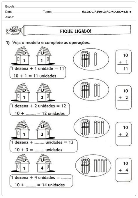 Atividades De Matemática 1º Ano Somar Escola Educação 0bb