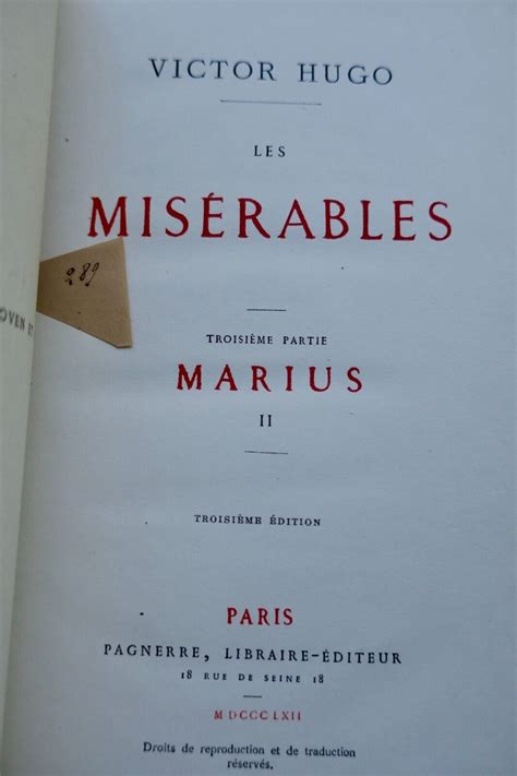 HUGO Victor LES MISÉRABLES Les Livres Anciens