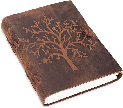 Leather Journal Tree Of Life Moonster Writing Notebook Handmade