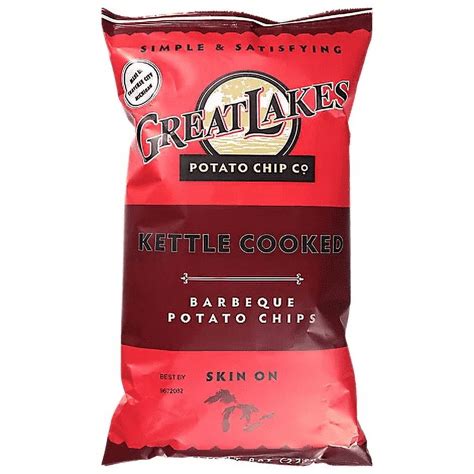 Great Lakes Barbeque Kettle Cooked Potato Chips 8 Oz Bags 4 Pack