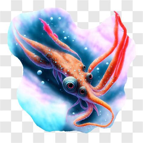 Download Squid Illustration in its Natural Habitat PNG Online - Creative Fabrica