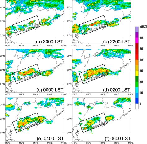 Snapshots Of The Observed Composite Radar Reflectivity Shaded Dbz At