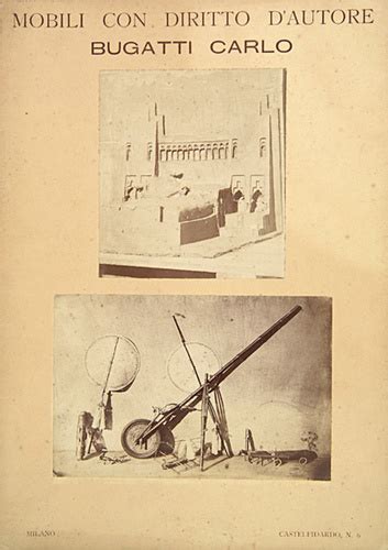 Deux photographies d objets dessinés par Carlo Bugatti une maquette