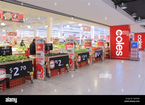 People Shop At Coles Supermarket In Melbourne Australia Stock Photo Alamy