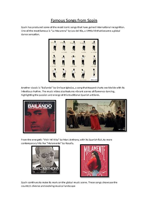 Famous Songs from Spain - Famous Songs from Spain Spain has produced