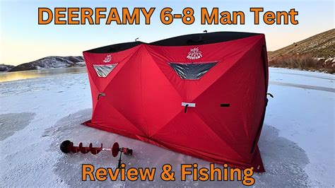 Massive Double Hub Insulated Ice Shelter Review Deerfamy Shanty Ice